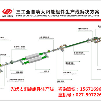 200MW电池板太阳能组件生产线光伏板生产线需要投资多少钱