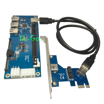 pcie转pcie转接卡台式机电脑1拖4pci-e1X转4个PCIE1X插槽转接卡