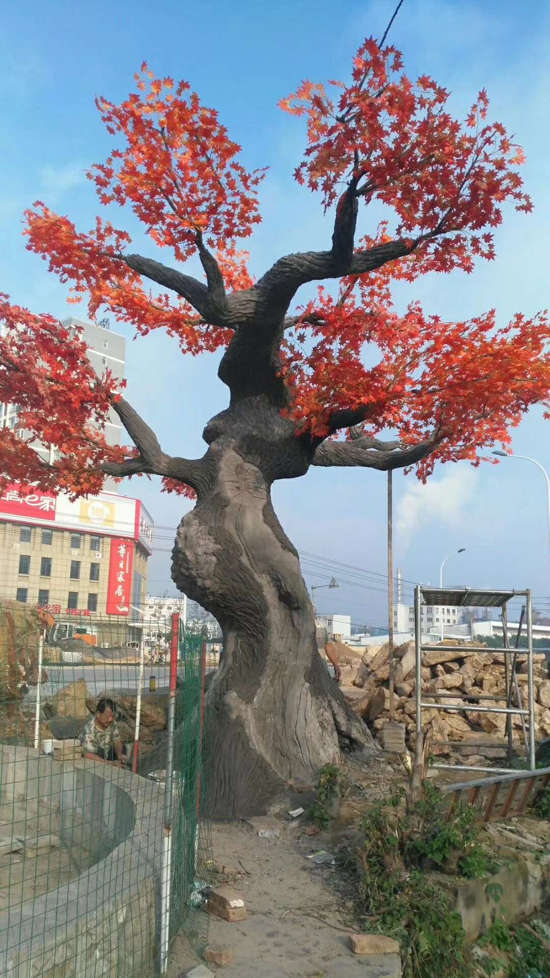 河源塑石假山仿木栏杆农家乐生态景观