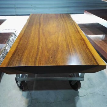 北京现货自然边非洲花梨墺坎木大板茶桌巴花大板老板桌实木大板会议桌