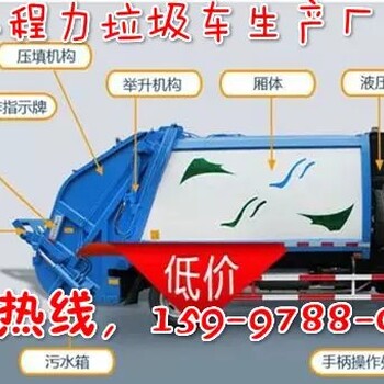 程力供应河南三门峡东风多利卡压缩垃圾车.垃圾箱容积6立方米