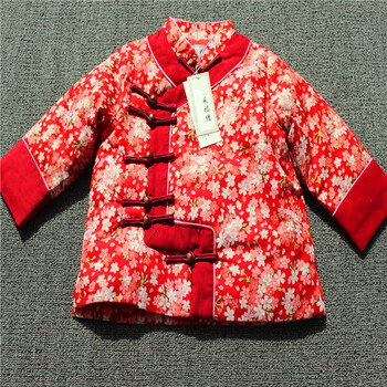 新春节日唐装儿童复古中式棉服