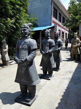 仿古/彩繪陶泥燒制兵馬俑雕像，陜西臨潼兵馬俑制造廠