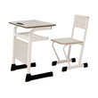 学生课桌椅批发小学初中可升降学生桌椅定制钢木培训桌椅价格图片