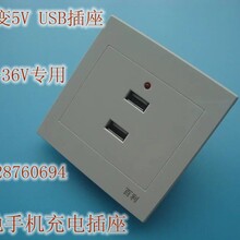 百利USB插座36V/220V工地餐厅KTV手机充电图片