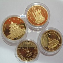 厂家定制旅游庆典纪念币液压镀金烤漆纪念章纯银纯金纪念币定做图片