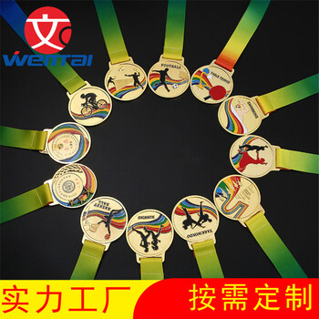 定做足球比賽獎牌訂制青少年運(yùn)動會獎牌鍍金烤漆獎牌制作廠