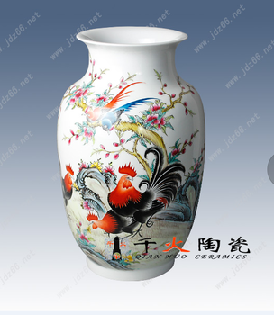景德镇手绘陶瓷花瓶可定制大小花色logo
