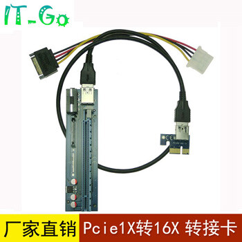 pcie1x转16X延长线ETH挖矿转接线pcie显卡扩展usb3.0转接卡头