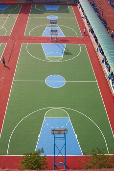 佳木斯承建丙烯酸篮球场承接塑胶篮球场