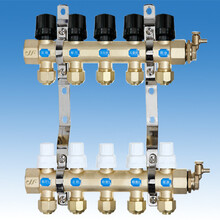 九菲JF-200地暖专用分集水器地热截止阀全铜一体锻造黄铜本色分水