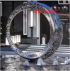 304不銹鋼月亮雕塑圓環鏤空金屬裝飾戶外售樓部小區水景景觀擺件