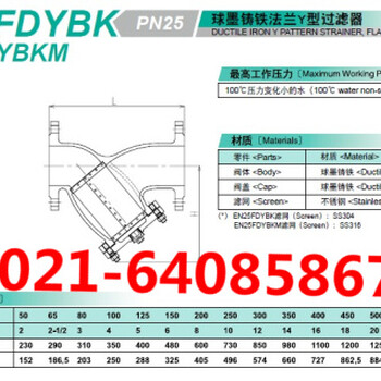 EN25FDYBK球墨铸铁Y型过滤器_KITZ北泽过滤器