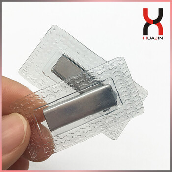 钕铁硼方形PVC包胶磁扣箱包磁扣25x8x2.2mm