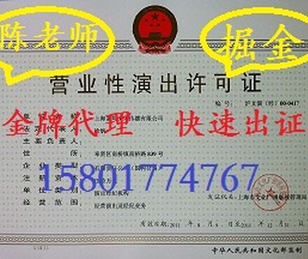 上海申请营业性演出许可证设立演出经纪机构指