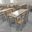 四川實(shí)木快餐桌椅學(xué)生員工食堂餐桌椅四人位連體快餐桌椅廠家