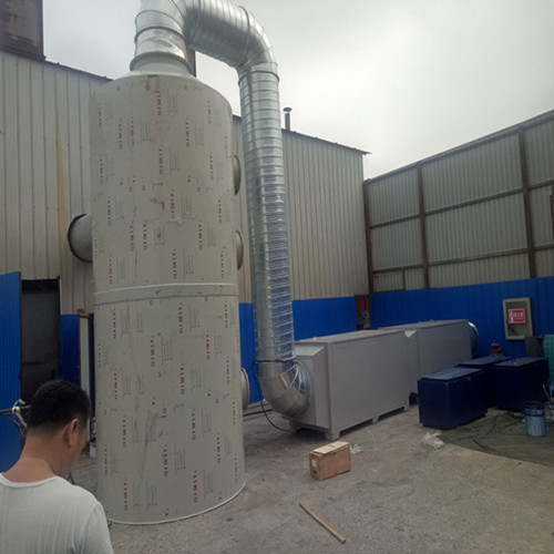 博远供应蚌埠市喷漆房漆雾净化设备废气处理设备PP喷淋塔净化设备