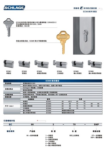 schlage西勒奇防盗门锁厂家