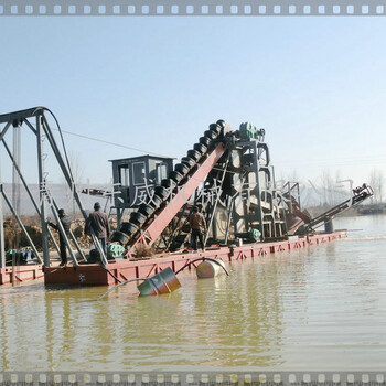 挖沙船链斗式挖沙船百色河道挖沙船二次水洗设备