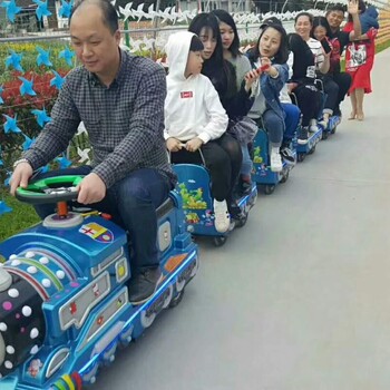 上海新款儿童无轨道小火车观光游览电瓶车时尚精美亮相