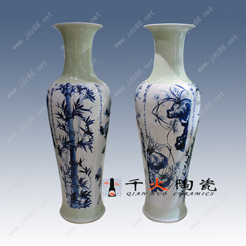 景德镇1.8米陶瓷大花瓶批发厂家手绘青花花瓶图片