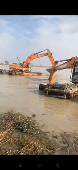 湛江霞山区附近水陆挖掘机租赁水上打桩清淤
