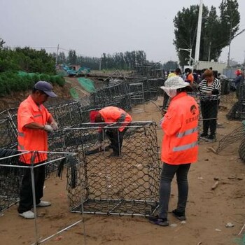 水利护岸铅丝石笼、防洪固坡宾格石笼、雷诺护垫价格生产厂家