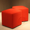 百佳貝迪紅色布藝方凳優質布藝沙發凳40厘米高時尚沙發坐凳