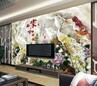 客厅电视背景墙壁画3D立体中式墙纸玉雕无缝墙布大型孔雀壁画