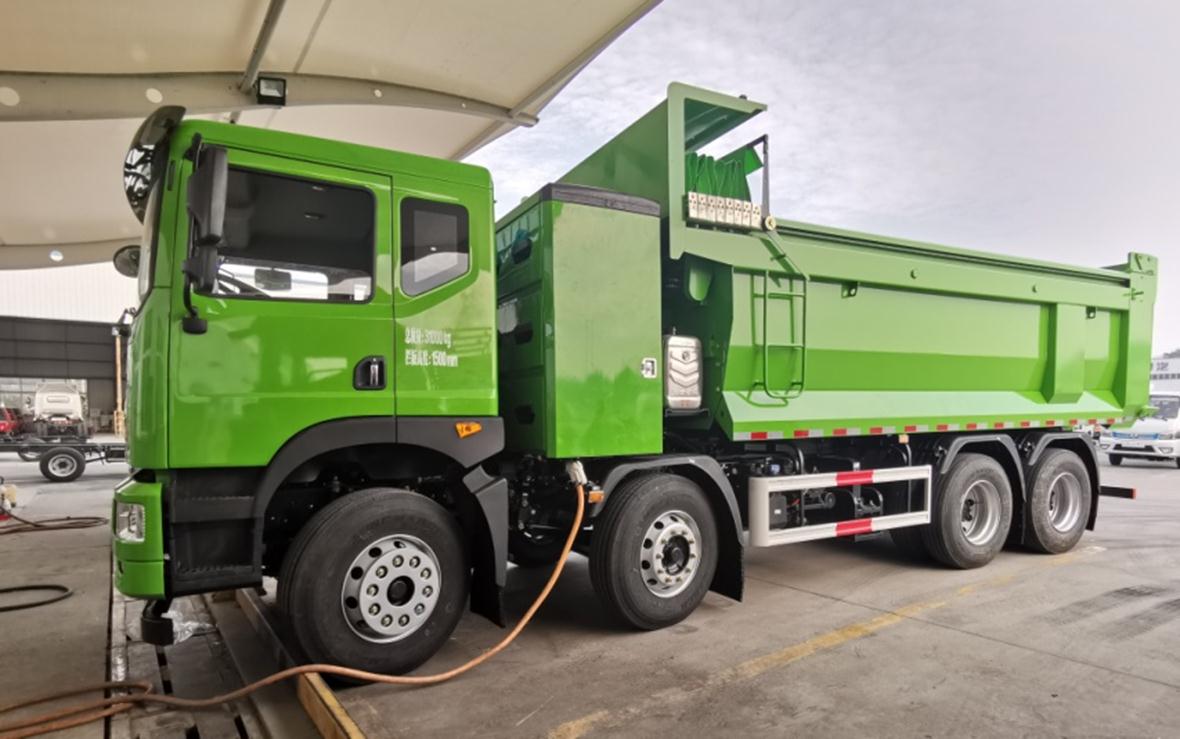 國六排放_新能源渣土車報價及圖片油電混合自卸車價格表東風