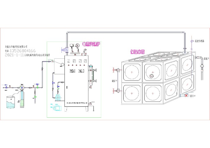 电蒸汽锅炉加热水箱原理图