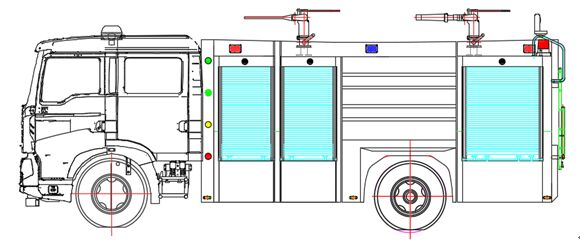 云梯消防车结构图片