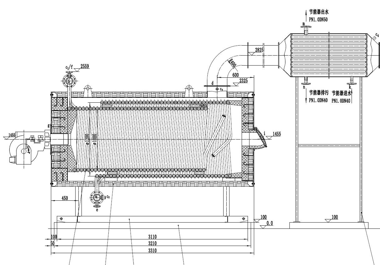 立式导热油炉结构图图片