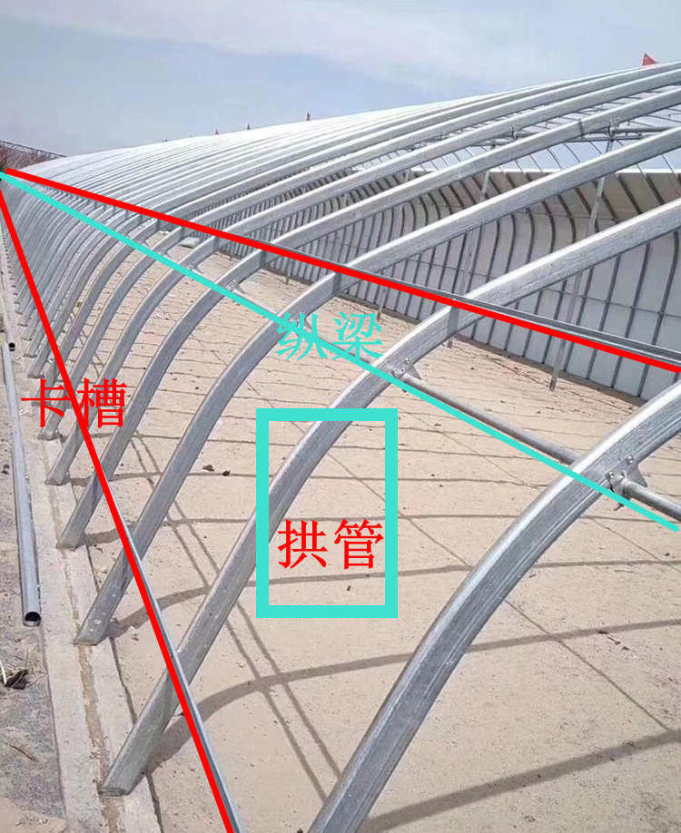 农村房前扣暖棚骨架图片