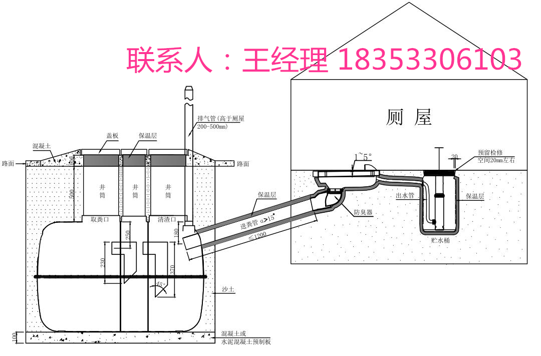 厕所粪管安装示意图图片