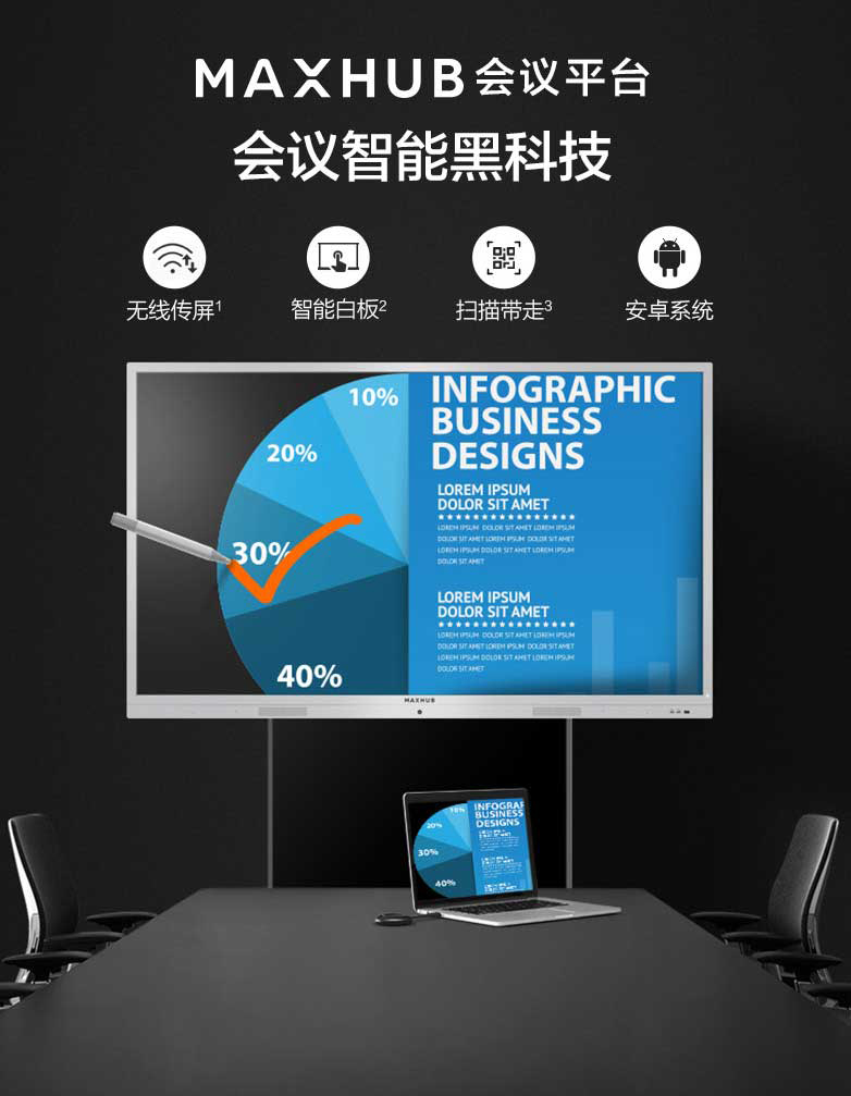 maxhub会议平板sc86mb86寸标准版智能会议平板电子白板视频会议触摸