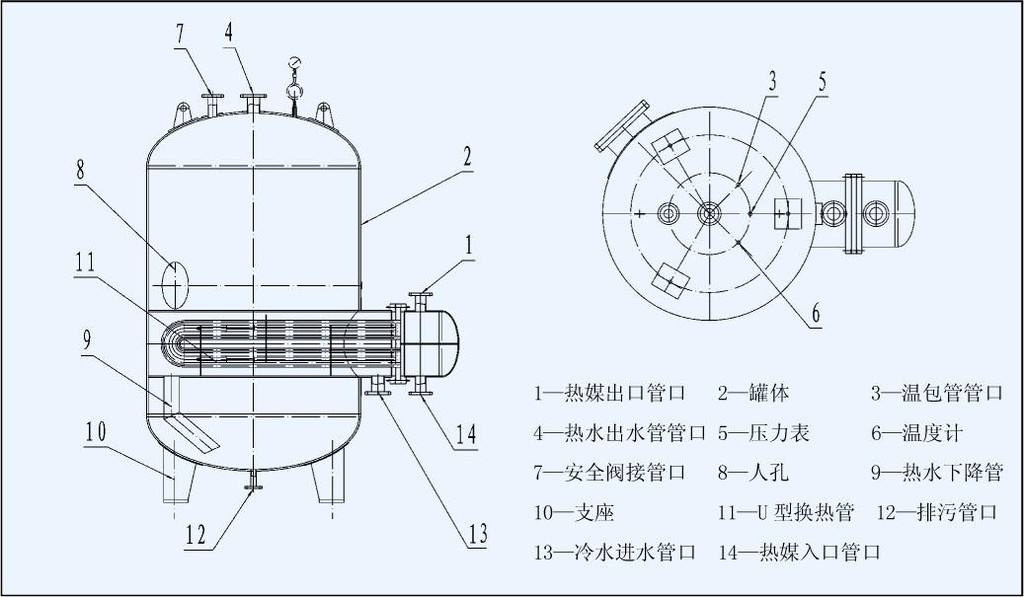 容积式换热器结构图图片