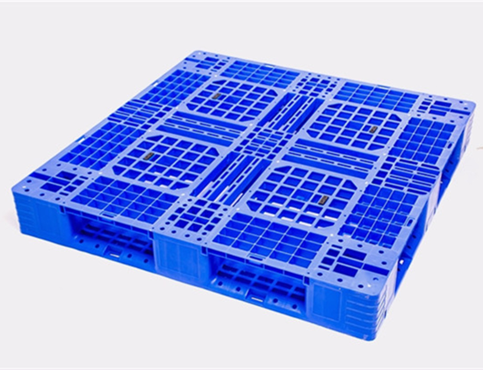 平板雙面塑料托盤全新料重型加厚平面卡板藍色塑膠棧板廠家
