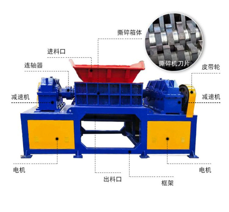 廢舊金屬鋼筋鐵板撕碎機雙軸汽車殼廢鋼破碎機