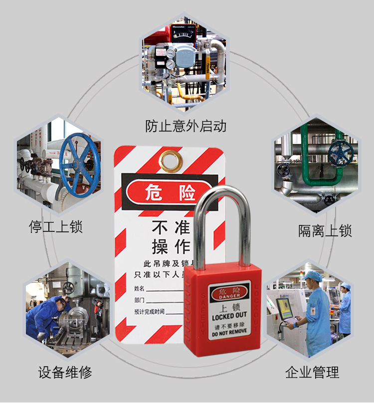 qvand全盾安全掛鎖工業能量能源隔離鎖電工維修上鎖掛牌安全掛鎖