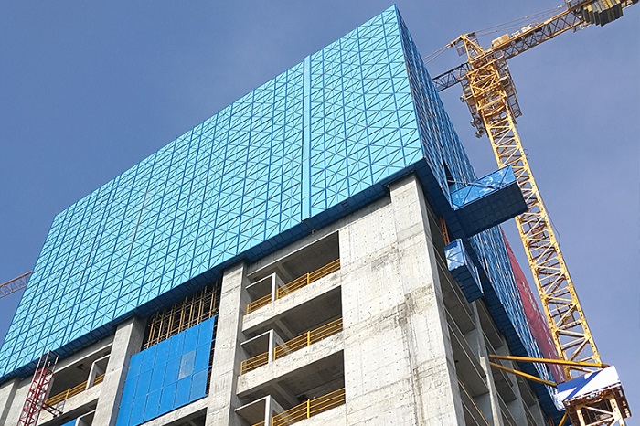 新型经济环保式建筑爬架泰义全钢升降爬架