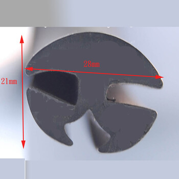 博创玻璃门框密封条三口密封条黑色1512