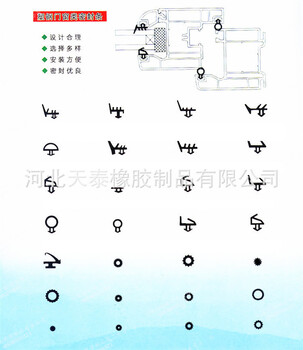 塑钢门窗密封条橡胶条上悬平开窗橡胶密封条