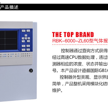 瑞安RBK-6000-ZL60气体报警控制器硫化氢报警器