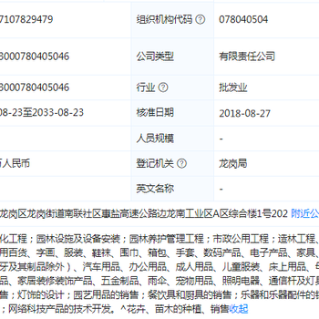 深圳市隆粤兴贸易有限公司，小规模转让