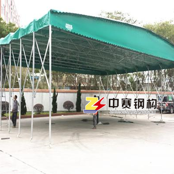 郑州定做移动推拉雨棚加厚保暖帐篷户外车棚工地钢筋篷大排档雨棚